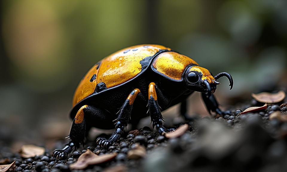 photograph, concept art, shot from side of a Golden Tortoise Beetle , it is very s and Paranoid
