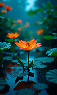 photograph, dynamic dramatic atmosphere, low angle shot of a Exquisite Furious In the symphony of growth, we bloom and evolve