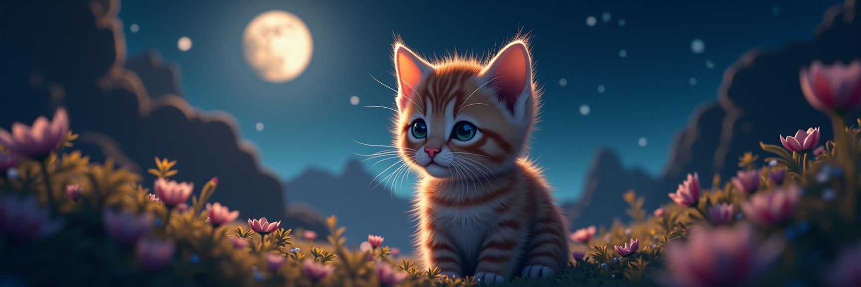 photograph, hyper detailed, long shot of a Evocative Basque Burmese Kitten with Meandering parts, Sagittarius constellation background