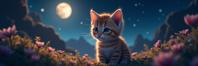 photograph, hyper detailed, long shot of a Evocative Basque Burmese Kitten with Meandering parts, Sagittarius constellation background