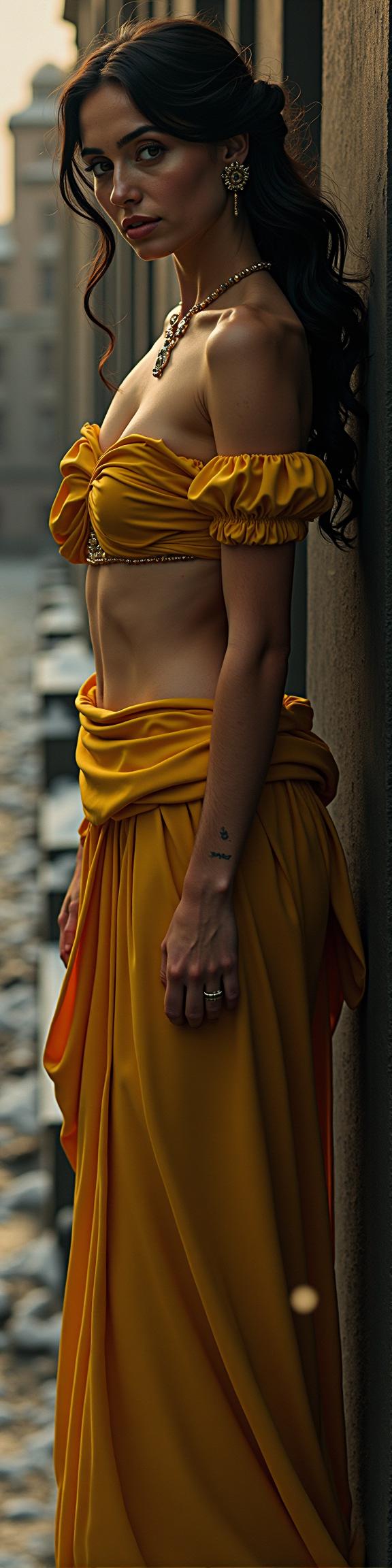 Vertigo universe, stylized by Kitagawa Utamaro and Hans Makart and Alan Moore , photograph, Yellow theme
