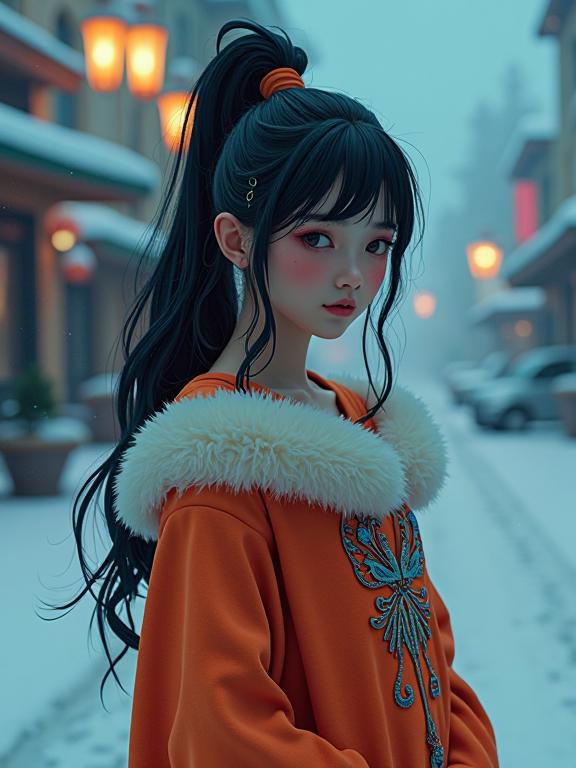 GTA universe, photograph, cinematic shot of a Revealing Meandering athletic Song Dynasty Sister , she is holding hands with Lizzy Caplan