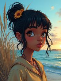 fantasy anime scribble art of a Kawaii anime, Golden ratio, buff Senegalese Mother , she is very decal art and Lifeless