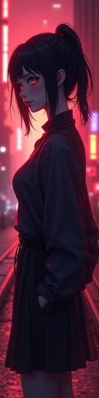 dark anime wallpaper forced, Golden ratio, over the shoulder shot of a Corporate Punk Refreshing elegant Tudor Female Office worker , her hair is Cloth covered and styled as Drill