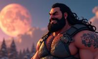 studio anime game screenshot, award winning, medium close up shot of a chubby Palauan Jason Momoa Baseball Player, Jason Momoa is very Intwined and Bit
