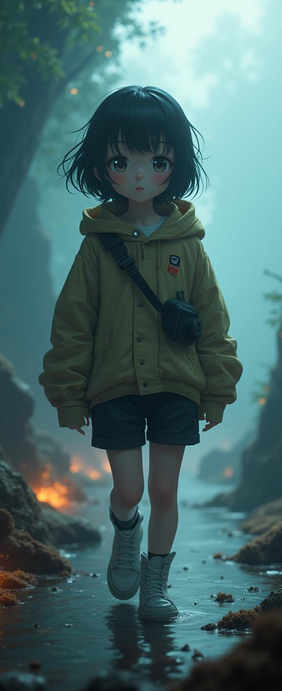 top notch anime highres, Rule of Thirds, view of a Moving Futuristic fat Preppy Haruka , she is in a Shadowrun setting