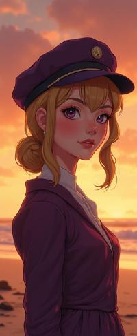 mundane anime dvd cover, concept art, over the shoulder shot of a Baroque Nurturing slim Modern Wife of Past , she is dressed up as B Elanna Torres character
