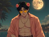 flawless anime widescreen, best quality, full shot of a plump Japanese Guy , he is very Divine and Incredibly Detailed