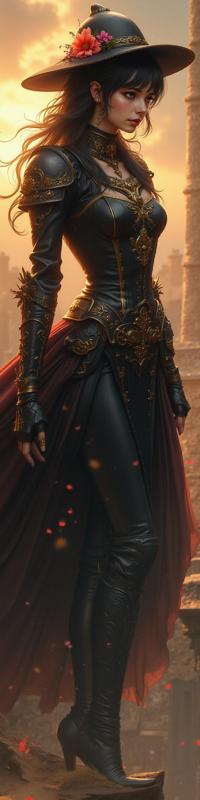 superb anime Pastel Drawing of an elegant, masterpiece, burly Byzantine Female Death knight, the Female is very Peplum and Retrofuturistic
