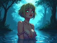 top notch anime cutout art of a Emopunk, use of everyday objects, Rule of Thirds, plump Burlesque Jaime Pressly Acrobat