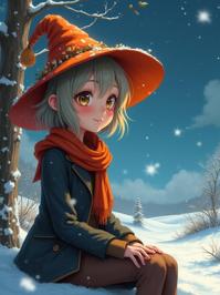 professional anime poster, highly detailed, Landscape of a Small Tailored year old slender Folk Female , she is in a Spirit world setting
