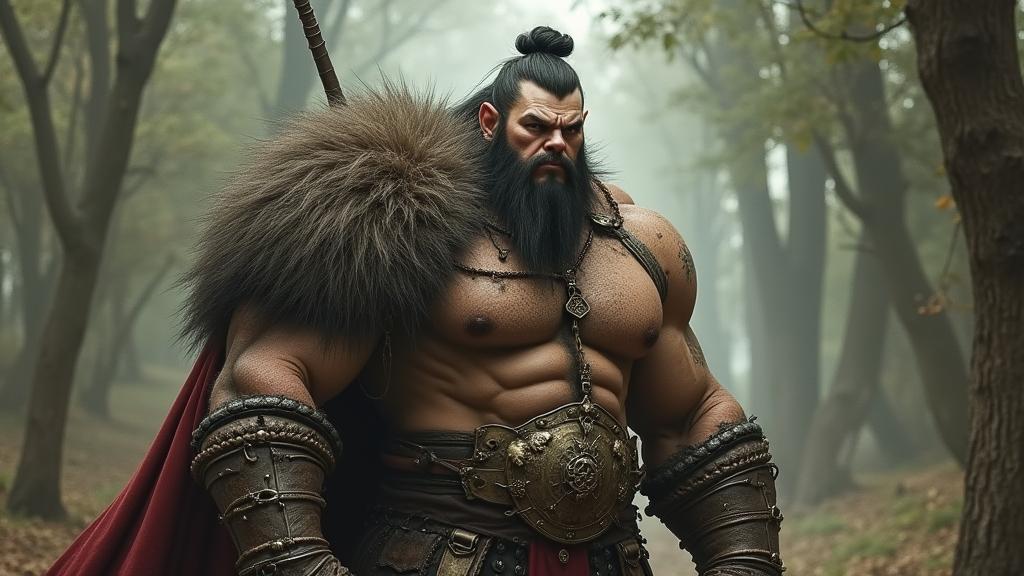 American Scene Painting, Kawaii anime, manga, Vampiric Narrow heavyset Israeli Male Ogre