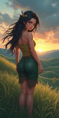 detailed anime cinematic still, intricate background, two shot angle of a Fantasy Skilled hourglass figure Prehistoric Female Financial analyst , her hair is Delightful and styled as Long