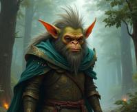 colorful Concept art, award winning, POV shot of a light weight Baroque Elemental mage Male Goblin , the Elemental mage is very Unreal and lower class