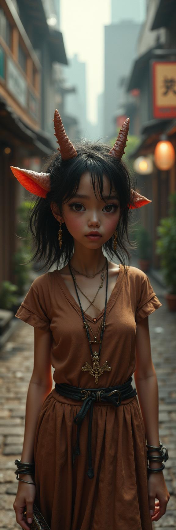 dark art designed by Daniela Uhlig and theCHAMBA , professional d blender render, Mushroomy city street and nature, award winning