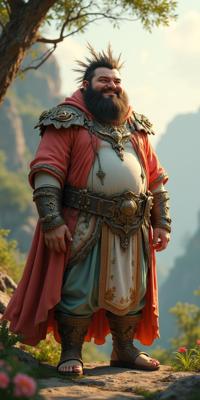 vibrant D Game art, concept art, wide shot of a Ordered Repulsive overweight Mediterranean Colonel Male Faerie of Awe , he is wearing elvish Silver and Coral Accents tunic