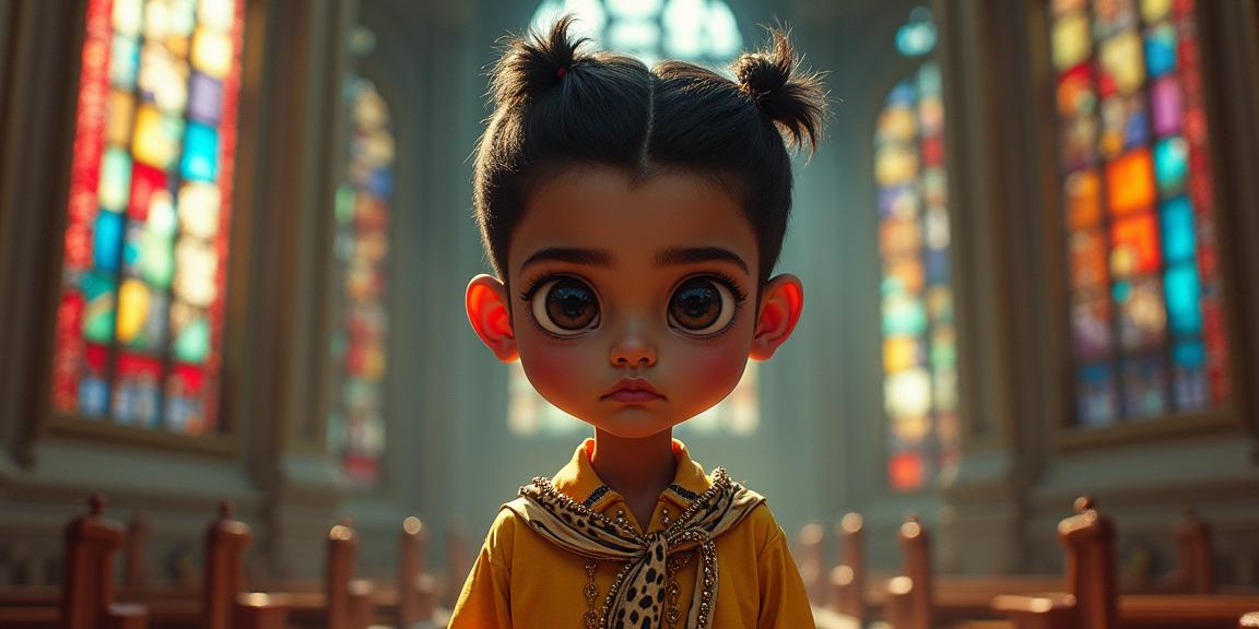cartoon art designed by Margaret Keane and Asaf Hanuka , k Spray paint style, Pop art painting, big eyed portraits