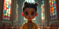 cartoon art designed by Margaret Keane and Asaf Hanuka , k Spray paint style, Pop art painting, big eyed portraits
