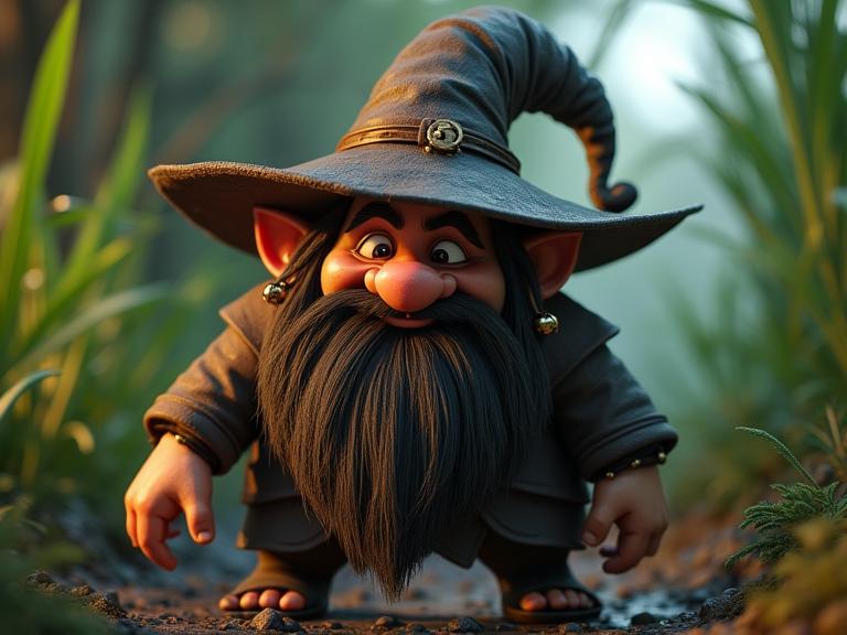 by Classic Disney , artistic Cycles render, award winning, eye level shot of a Greedy Flamboyant burly Asian Male Dwarf of Rot