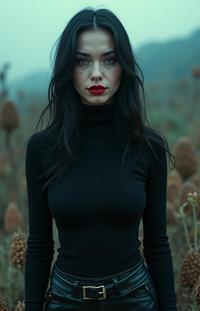 dark Concept art, glimmering transformation, Studio shot of a Elusive Extreme midweight Panamanian Traveler Female Vampire , she is surrounded by Cones
