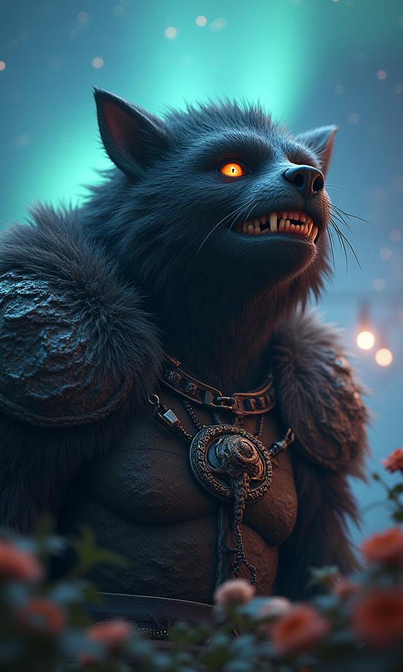 top notch Fractal, grand Renderman, Rule of Thirds, birds eye view shot of a Kindhearted Overwrought beefy Belle poque Male Lycanthrope