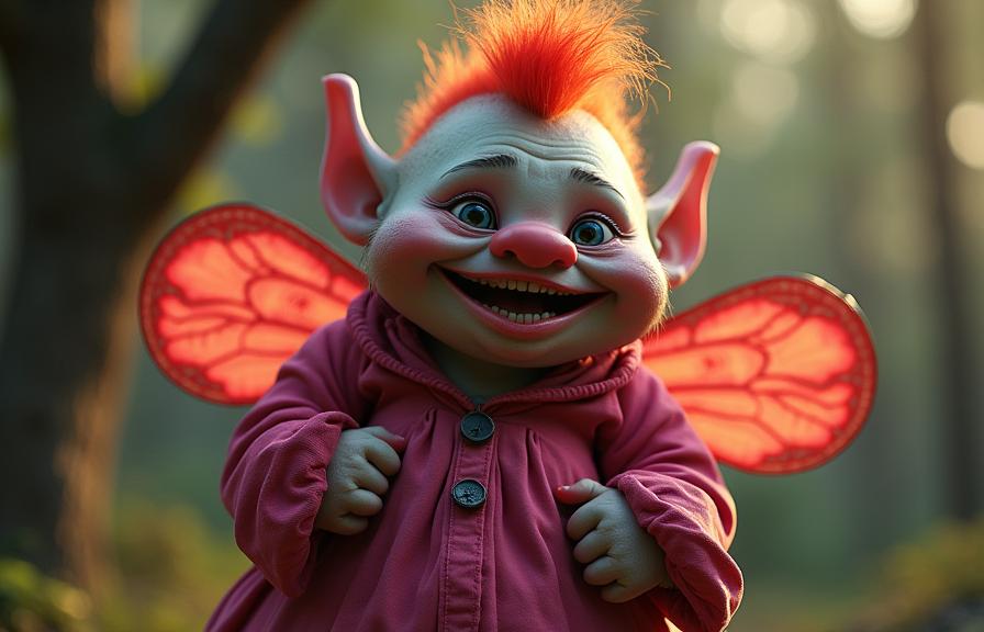 designed by Craig Davison and Jean Jullien , grand Physically based render, stylized, POV shot of an obese South African Female Troll