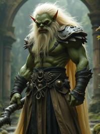 skinny Dwarven Male Orc , the Orc is very Slimy and Squealing as a Castlevania game character, , the Orc is Teaching