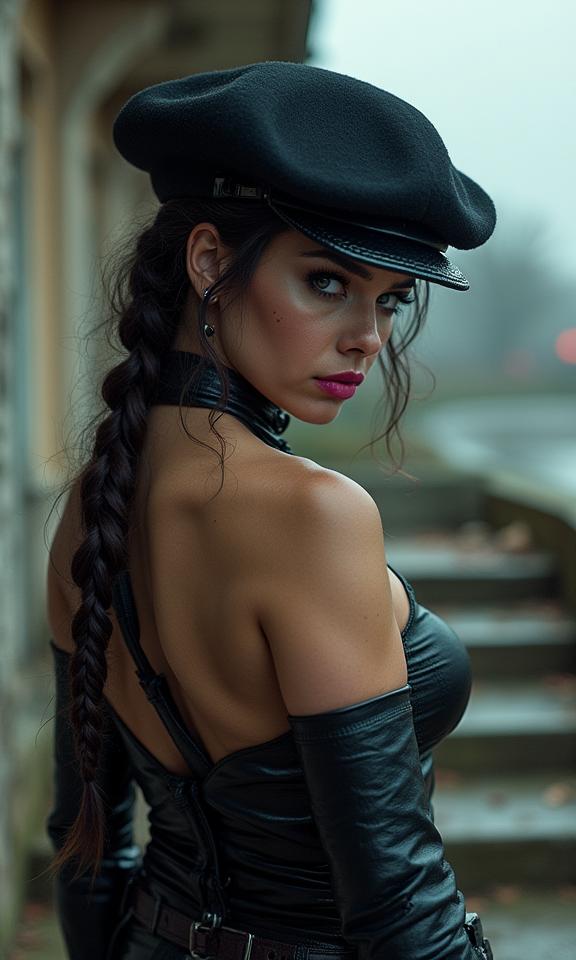 by Kim Ki Duk and John Ford and Yorgos Lanthimos , photograph, award winning, medium close up shot of a beefy Gothic Sofia Vergara of Transfusion