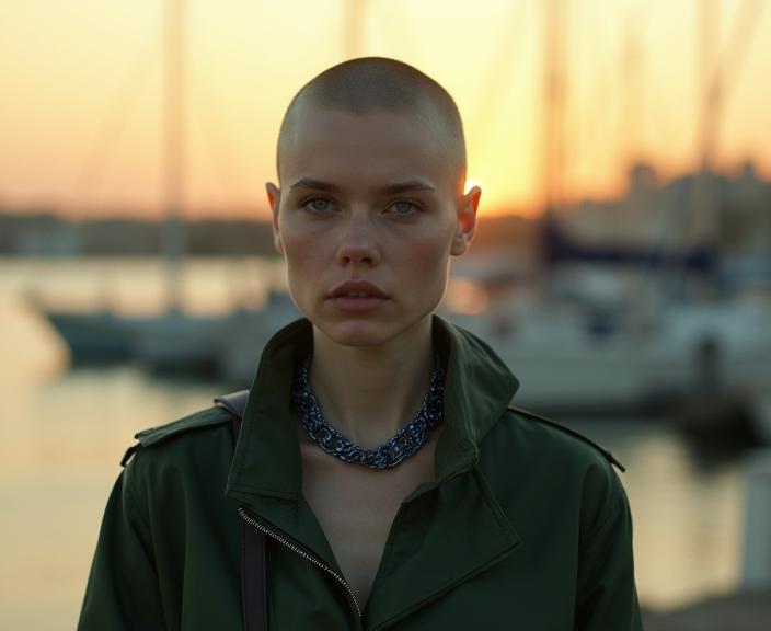 by Pedro Almodovar , photograph, stylized, low angle shot of a Conscious Armored slender Urban Alice Eve