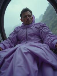 photograph, elegant, low angle shot of a Multi tiered Majestic midweight Mongolian Daniel Craig , he is inside a Machine