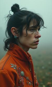 by Luc Besson , photograph, concept art, shoulder level shot of a flyweight Shinto Judge Mick Jagger