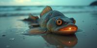 photograph, behance, Pointillism, cinematic shot of a Stonefish