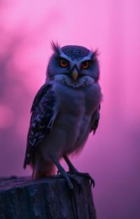 stylized by Ando Fuchs and Dmitri Danish and George Christakis , photograph, Comfortable, Dutch angle shot of a Queercore Art Detestable Australian Owlet Nightjar
