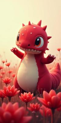 photograph, best quality, Sharp focus of a Impressionism Velvet monster Groudon , simple Ruby Red and Ivory background