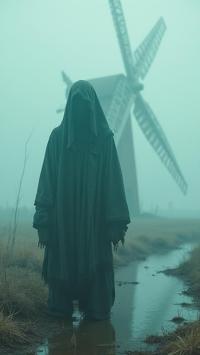 photograph, Digital Art, stylized, upper body shot of a Ghostly Absurd The Syrian Civil War
