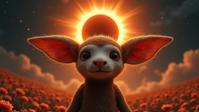 photograph, intricate background, selfie of a Intricate Plush traditional Chilean Solar eclipse , it is anthropomorphic with a face