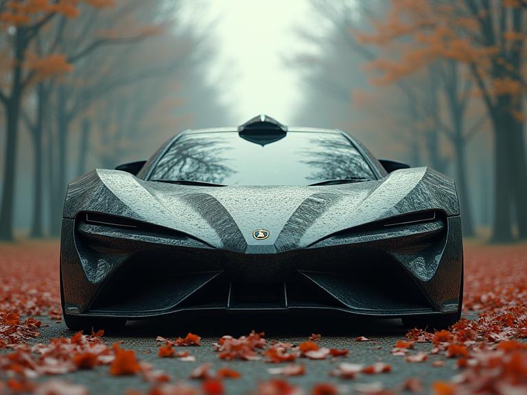 designed by Jesper Ejsing and Otto M ller , photograph, intricate background, low angle shot of a Supernatural Amig Style Panamanian Electric Vehicle