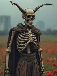 photograph, masterpiece, Portrait of a stocky Congolese Male Skeleton , he is very Smooth and Superficial