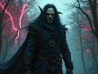 photograph, best quality, angle from above of a strong Mennonite Male Drow of Fortitude Exorcist, the Drow is very Voluminous and Unexpected