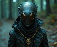 photograph, dense beach with Yew, Golden ratio, POV shot of a midweight Belarusian Male Xenomorph Scribe
