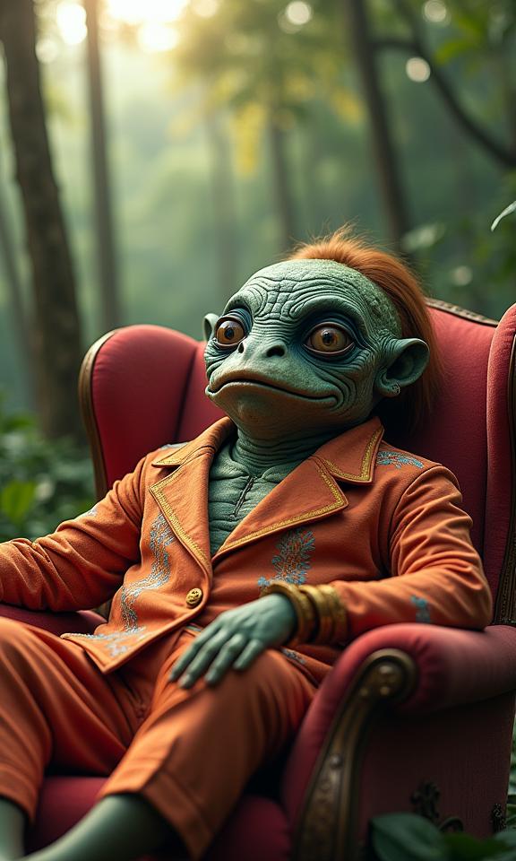 photograph, Puerto Rican jungle and Quasar in background, highly detailed, soft focus of a Stressed Disheartened fat Ugandan Female Cyclops