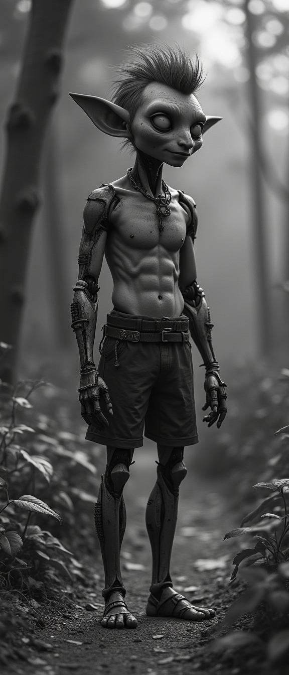 Robot , stylized by Boris Groh and Richard Benning and Bernie Wrightson , photograph, dense fauna and indoors