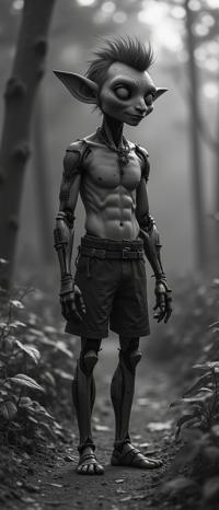 Robot , stylized by Boris Groh and Richard Benning and Bernie Wrightson , photograph, dense fauna and indoors