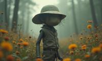 Robot , photograph, Eerie, Full length frame of a thin Sh wa Era Male Cyclopskin