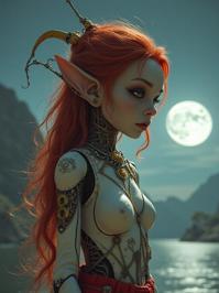 Robot , stylized by Tony Moore , photograph, Neutral Viking fjord and Oort cloud in background