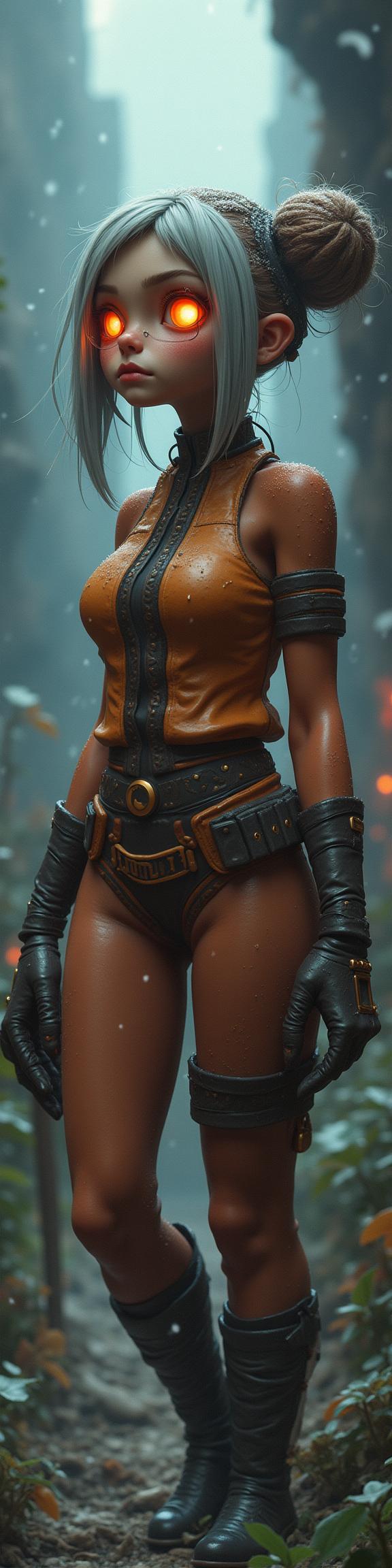 Cyborg , stylized by Lois van Baarle , photograph, reminiscent of s and s arcade games