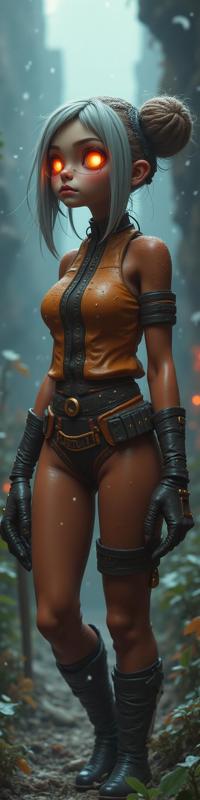 Cyborg , stylized by Lois van Baarle , photograph, reminiscent of s and s arcade games