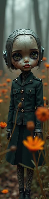 Cyborg , art by Casey Weldon and Stanley Kubrick and Giuseppe Arcimboldo , photograph, intricate background