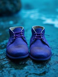 photograph, fluorescent blue beach with Jasmine, intricate background, low angle shot of a dressed in a very Alien dark violet Persian Hemp Moccasins