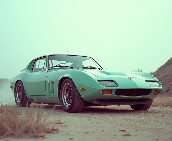 photograph, intricate details, shot from side of a Cluttered Large Mint and Lavender Ashkenazi Sports car , it is made from Foam